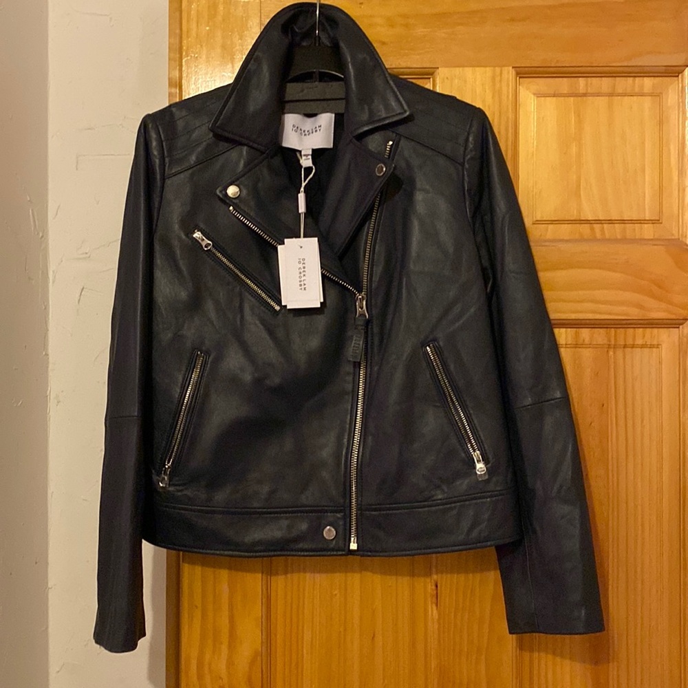 Derek Lam 10Crosby💯Lamb ButterSoft LeatherAsymmetricalZipBlueJacketNew WithTags